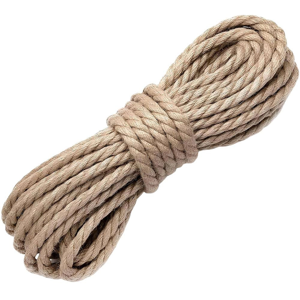 Corda di juta 6 mm x 20 m fune, spago di canapa naturale fai da te, giardino
