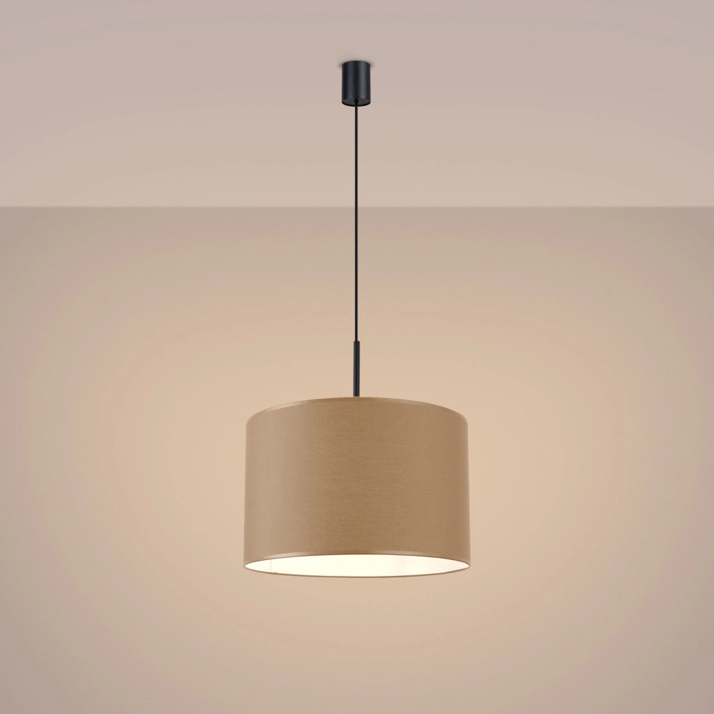 Lampada a sospensione NEVIA con struttura nera e paralume blu scuro impermeabile 40 cm