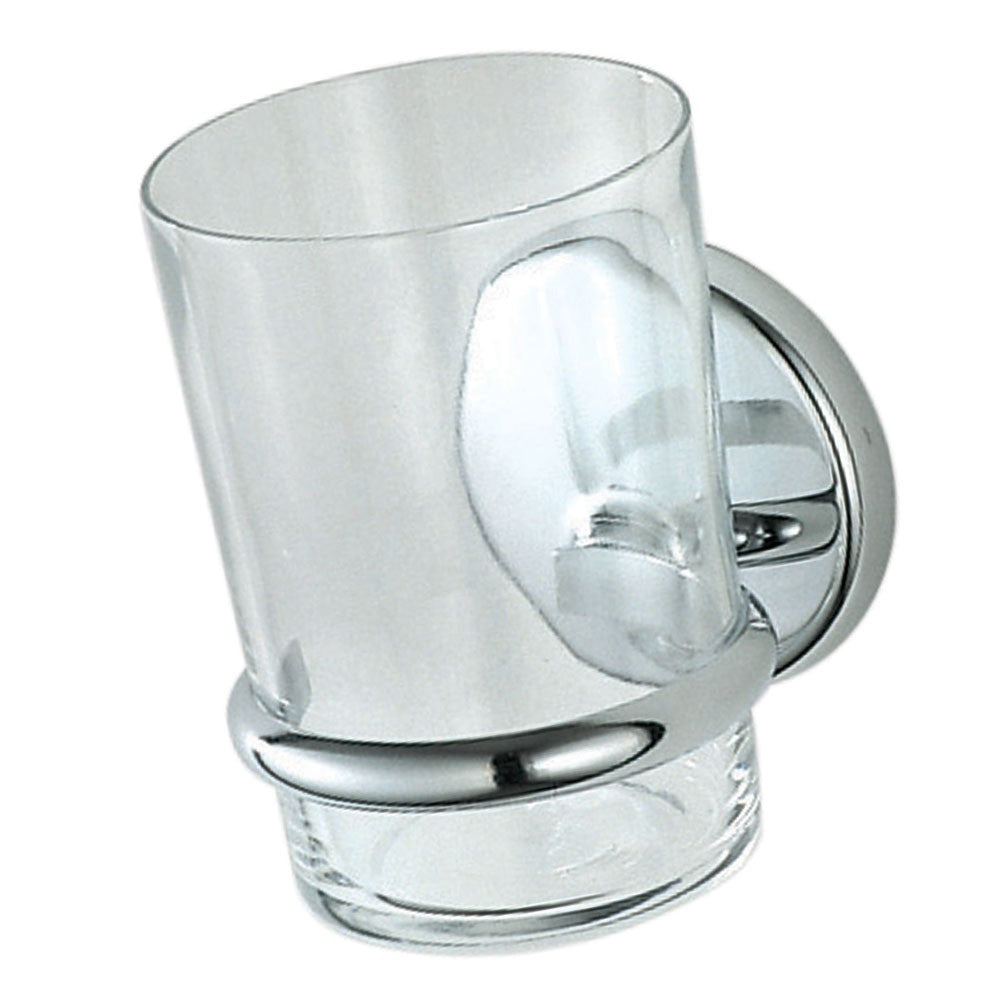 Porta bicchiere cromato serie lipari - fissaggio ad incollo o viti