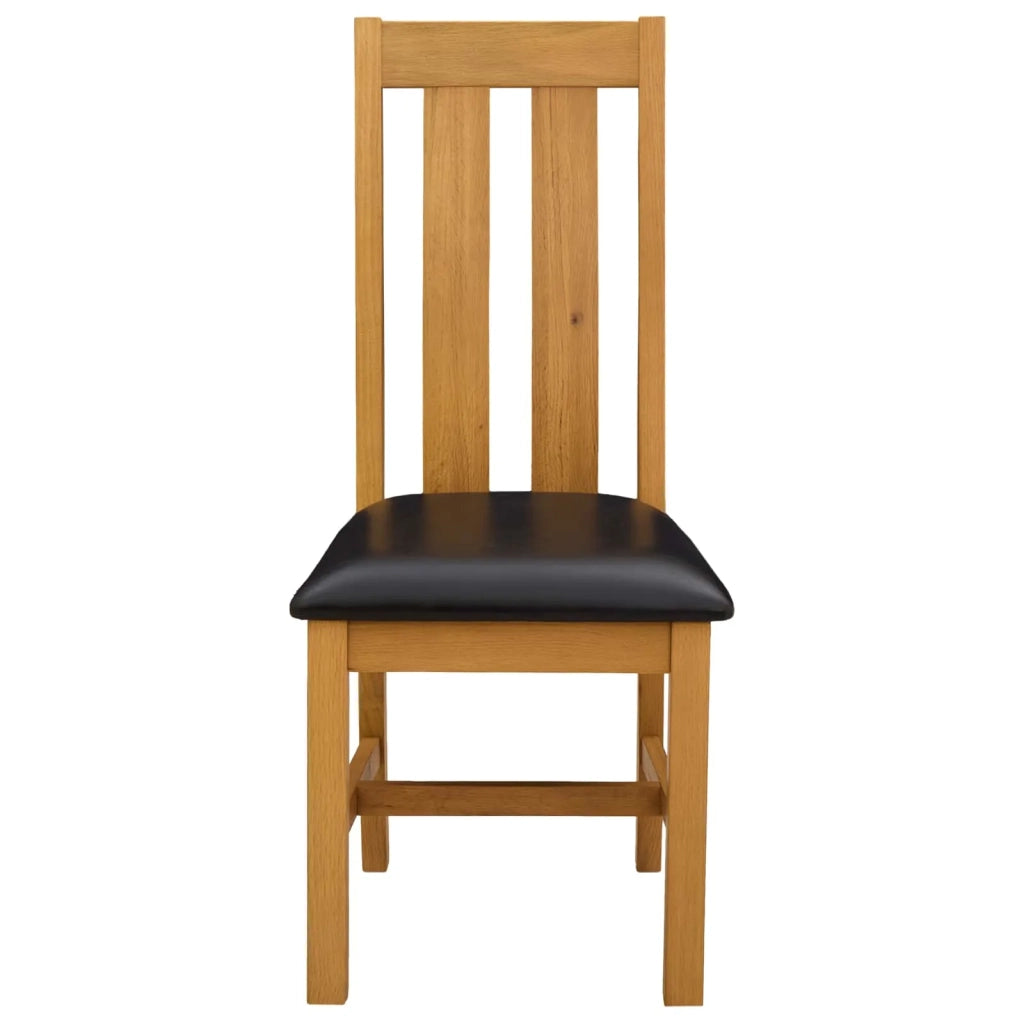 Sedia da pranzo 2 pcs Legno di Quercia Massello Nero 42039160