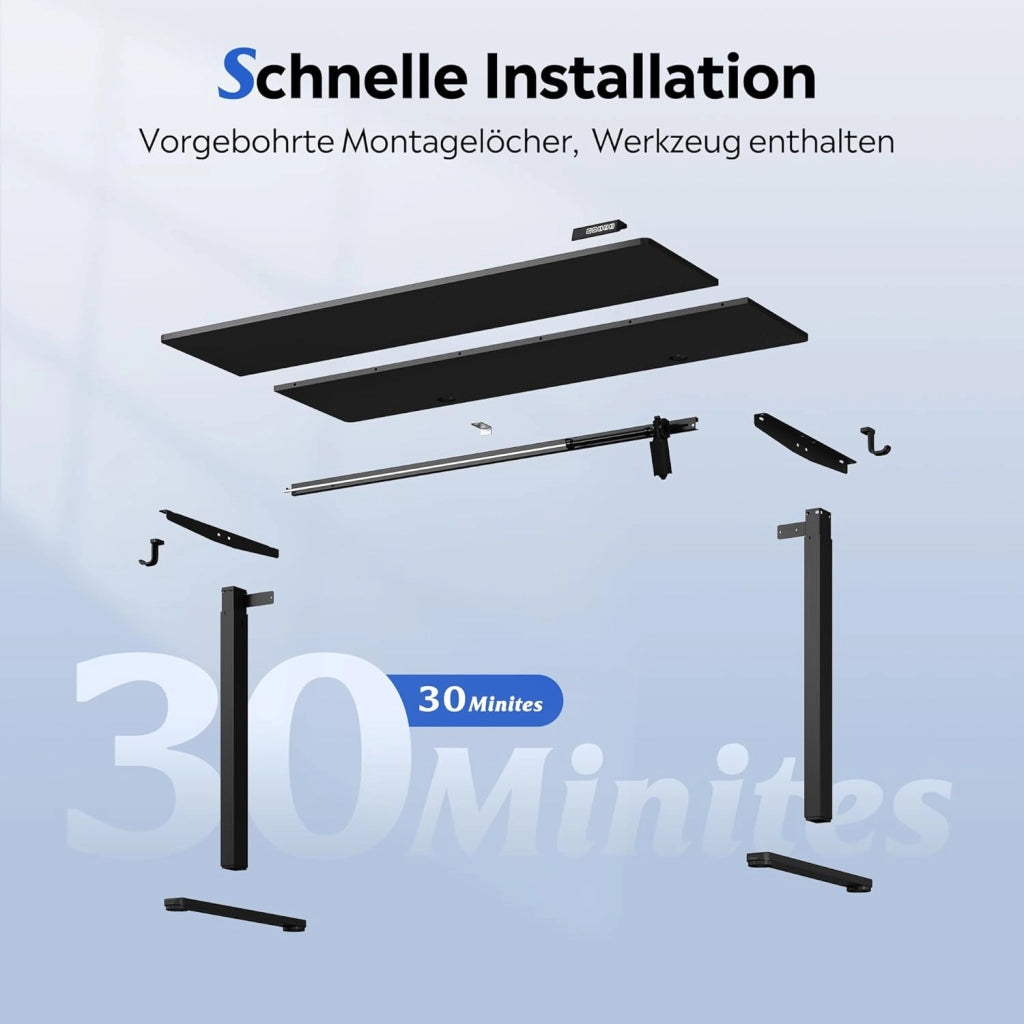 Scrivania regolabile in altezza ¨C zephmum ¨C 120x60 cm, nera