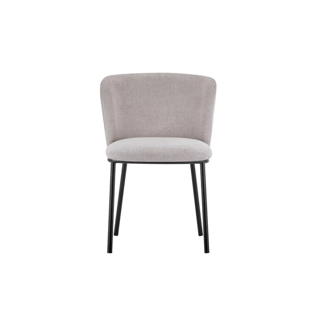 Sedia ARTHUS – Tessuto beige con piedi in metallo nero – H76 × L52 × P54 cm