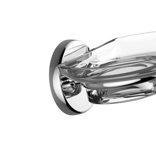 Porta sapone cromato con bacinella in vetro serie lipari - fissaggio ad incollo o viti