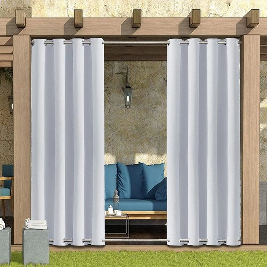 Boutique Esterna - Bianco - Bouteille Esterna Impermeabile - Tende da Esterno - Decorazione Giardino - Oscuramento - 213 x 132 (Altezza x Larghezza)