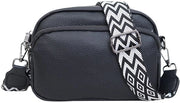 Borsa da Spalla per Donna - Tasca per Bicicletta con Cassetta di Sicurezza - Corpo in Pelle Leggero con Cinturino Adattabile e Comparti Interni (Nero)