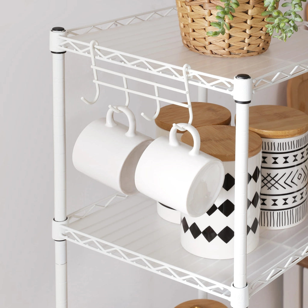 Mensola da bagno VALORA - Acciaio nero con 5 ripiani LGR023W01