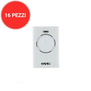 PACK 16 PEZZI TRASMITTENTE LONG RANGE XT4 433 MHZ SLH LR NERA FAAC 787008 BIANCO