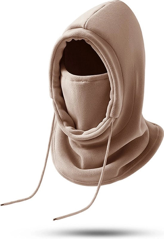 Muta esterna invernale - protezione completa, impermeabile e calda - casco da bicicletta con protezione facciale - set di muta, visiera e collare caldo a doppia imbottitura - misura capo 56-58cm - colore Khaki