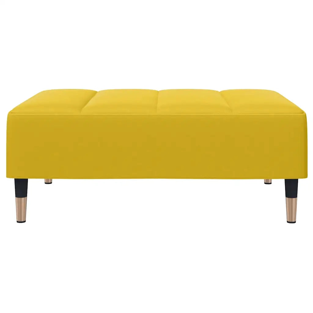 Poggiapiedi Giallo 77x55x31 cm in Velluto