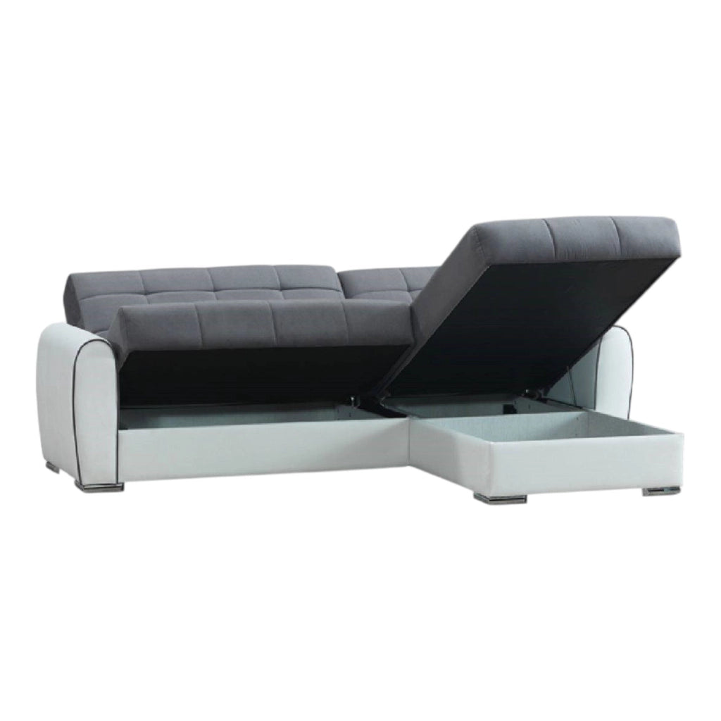 Argos, Divano Letto con Penisola Contenitore, 160x246 cm Nero