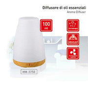 Trade Shop - Diffusore Aromi Oli Essenziali 100 Ml Aromaterapia Profumatore Di Ambiente Casa -