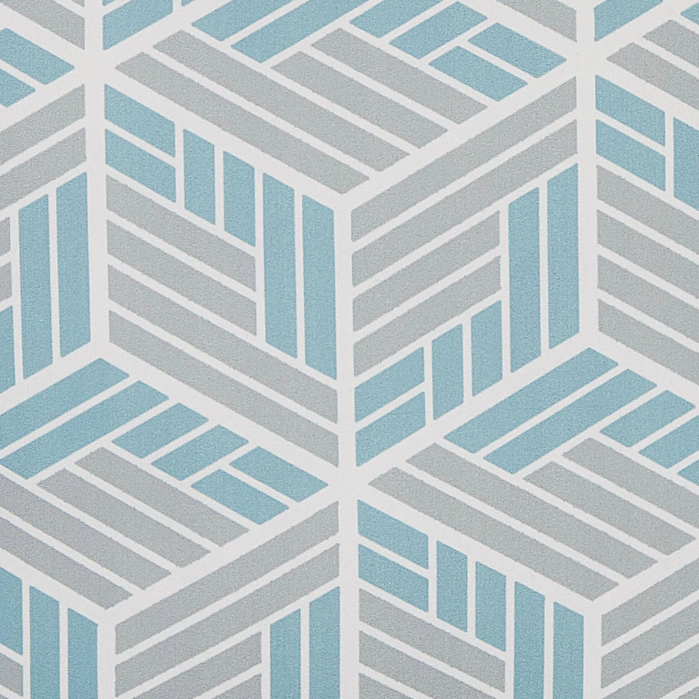 Set di 2 cuscini da giardino in poliestere grigio e blu quadrato 45 cm effetto 3D motivo geometrico design moderno