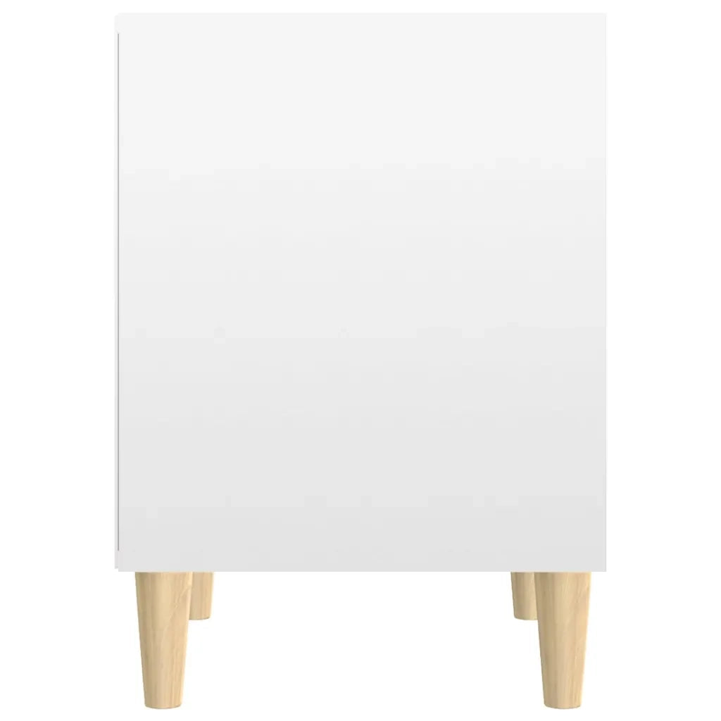 Comodino-Tavolino da notte Bianco Lucido 40x35x50 cm in Legno Multistrato 229919