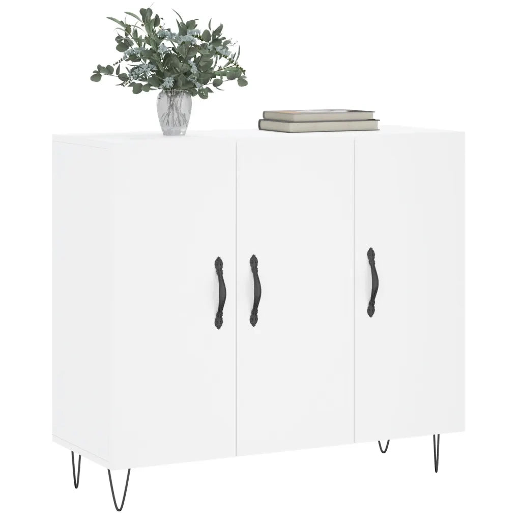 Credenza | Madia | Buffet da pranzo | Armadio da pranzo Bianca 90x34x80 cm in Legno Multistrato