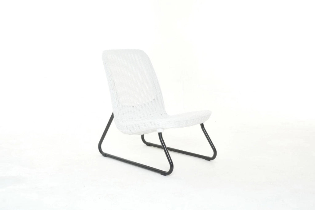 Set salotto da esterno Canmore, Salottino outdoor, Set da balcone o giardino, Composizione soggiorno per esterni, 78x54 h79 cm, Bianco