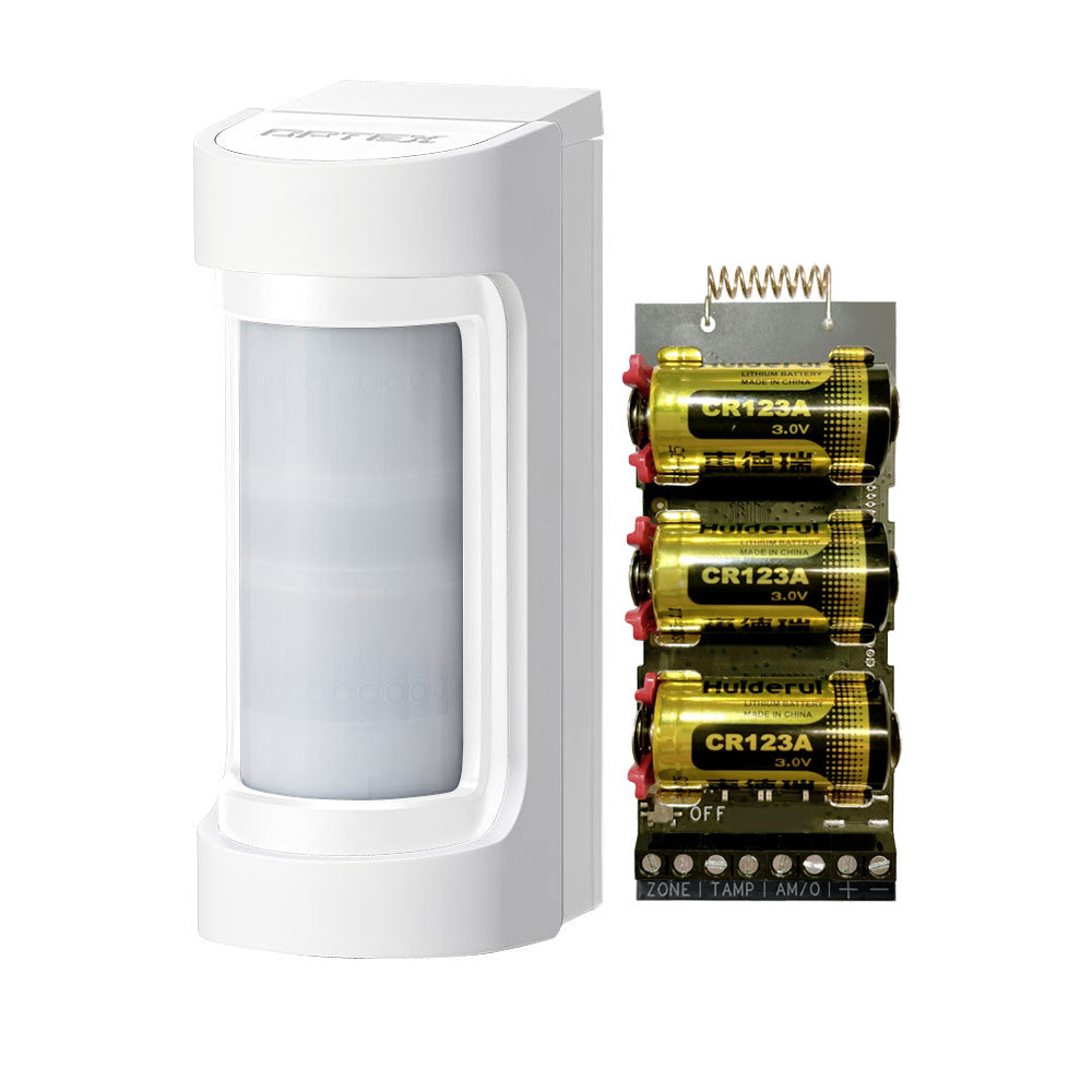 DOPPIO TRASMETTITORE OPTEX PIR + AXPRO PYRONIX AXPRO-VXS-RAM-W SORVEGLIANZA