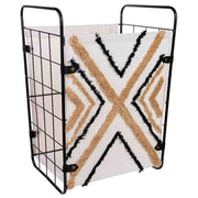 Cesto portabiancheria in metallo e tessuto 46x35x55/63h cm