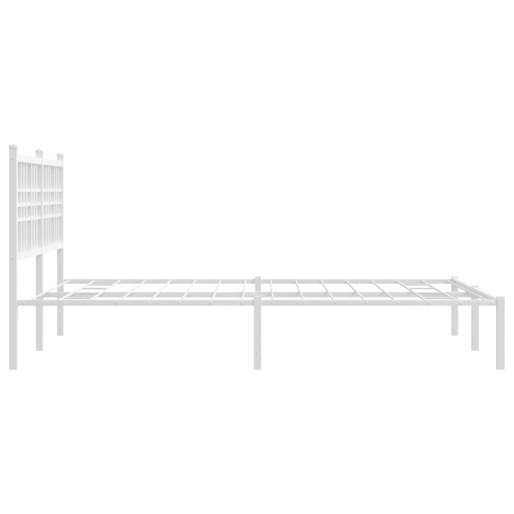 Giroletto con Testiera-Struttura Letto con testiera Metallo Bianco 140x200 cm 161405