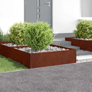 Bordura per Prato 4 pcs 100 x 100 x 35 cm Acciaio Ruggine 8008986