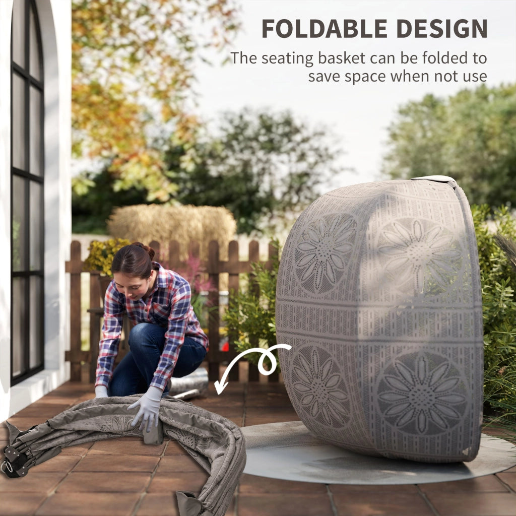 Poltrona sospesa con struttura ¨C Xylo ¨C tessuto beige per 2 persone con cuscino removibile