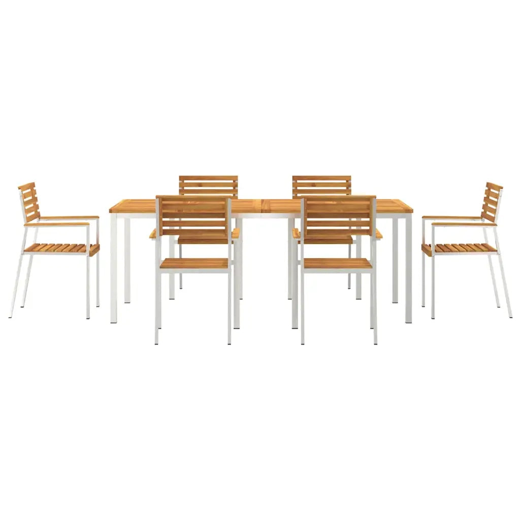 Set da Pranzo per Giardino 7 pcs Legno di Acacia Massello 3334779