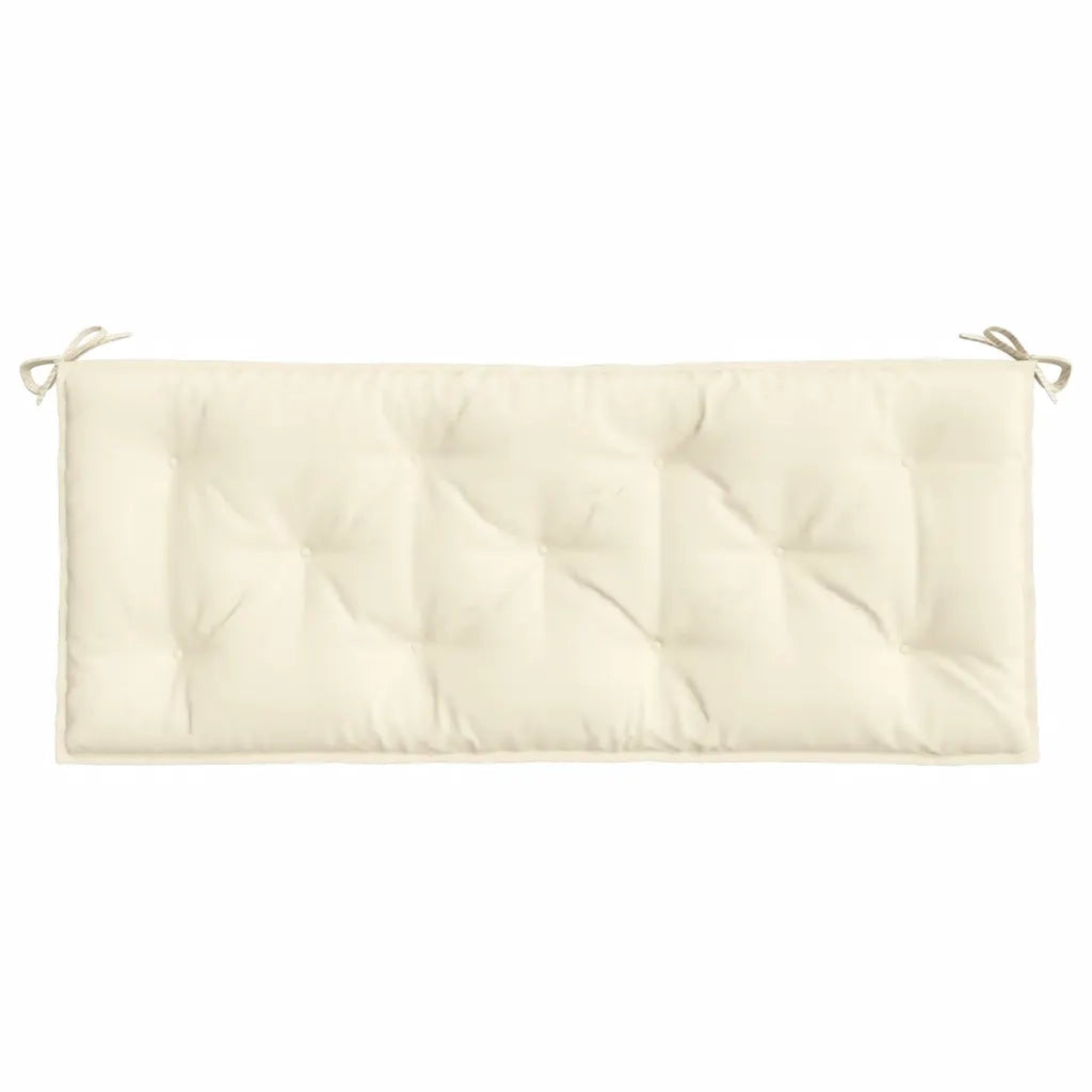 Cuscini Panca Giardino 2pz-Cuscini per panchina da esterno Bianco Crema 120x50x7 Tessuto Oxford