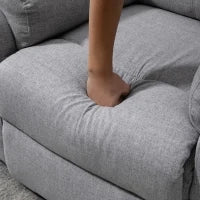 Poltrona Relax Alzapersona Elettrica Reclinabile con Telecomando e Poggiapiedi in Tessuto, Grigio Chiaro