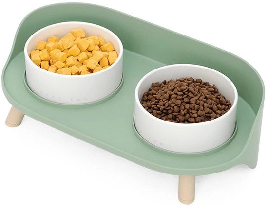 Bacini Alimentari Elevati - Bacini Alimentari in Cotta - Bacino Antirubinante - Per Gatti/Cani Piccoli - Realizzato in Cottura a Fuoco Lento New Bone China - Facile da Pulire - Bacino Alimentare per Animali