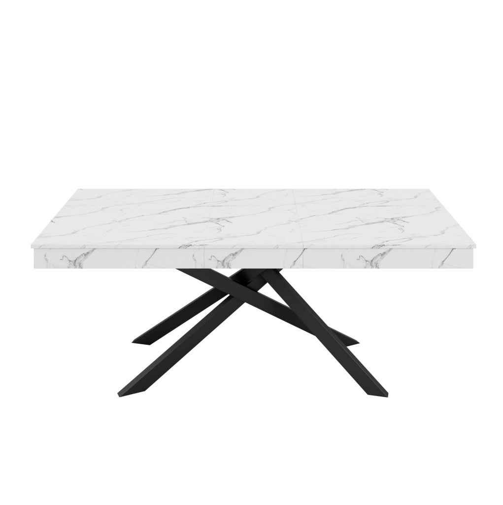 Tavolo da pranzo allungabile 140-180x80 cm; MDF bianco