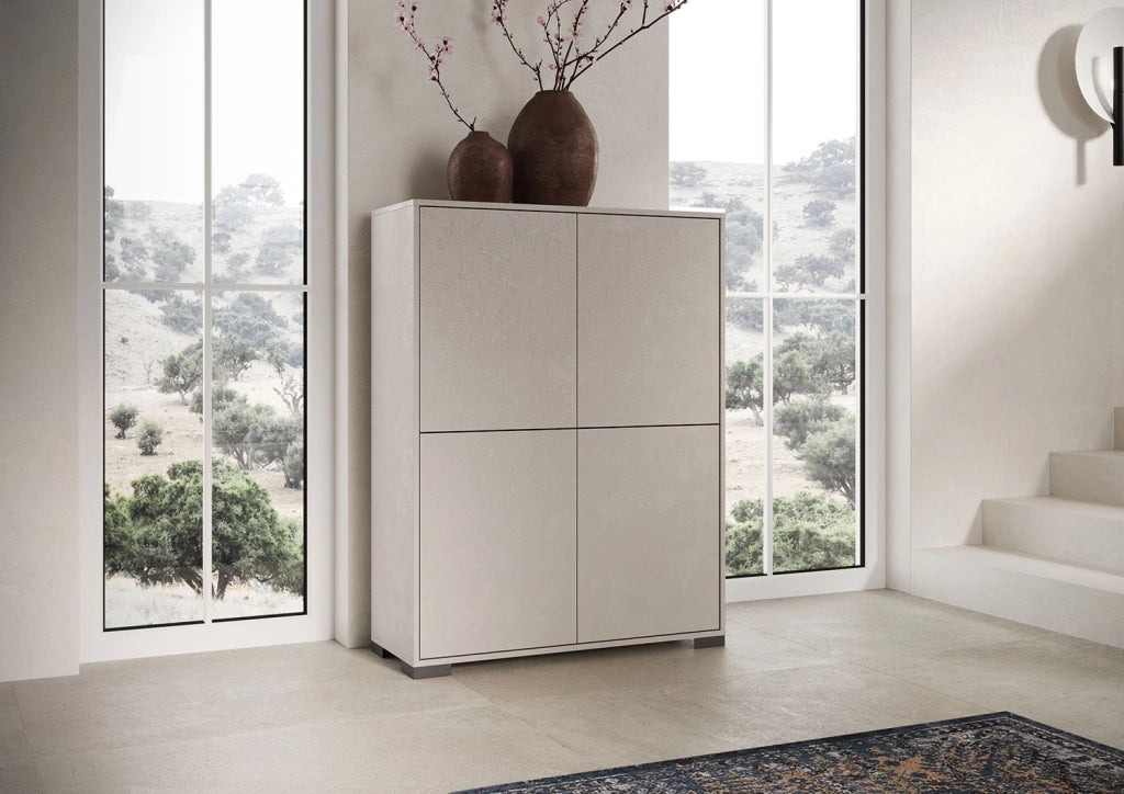 Credenza alta 4 ante 90x35x120 cm cashmere - LUMINA