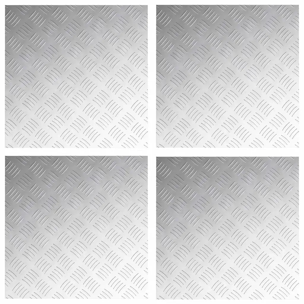 Gradini per Scale Quadrato 4 pcs Argento 50 x 50 cm Alluminio 4104346