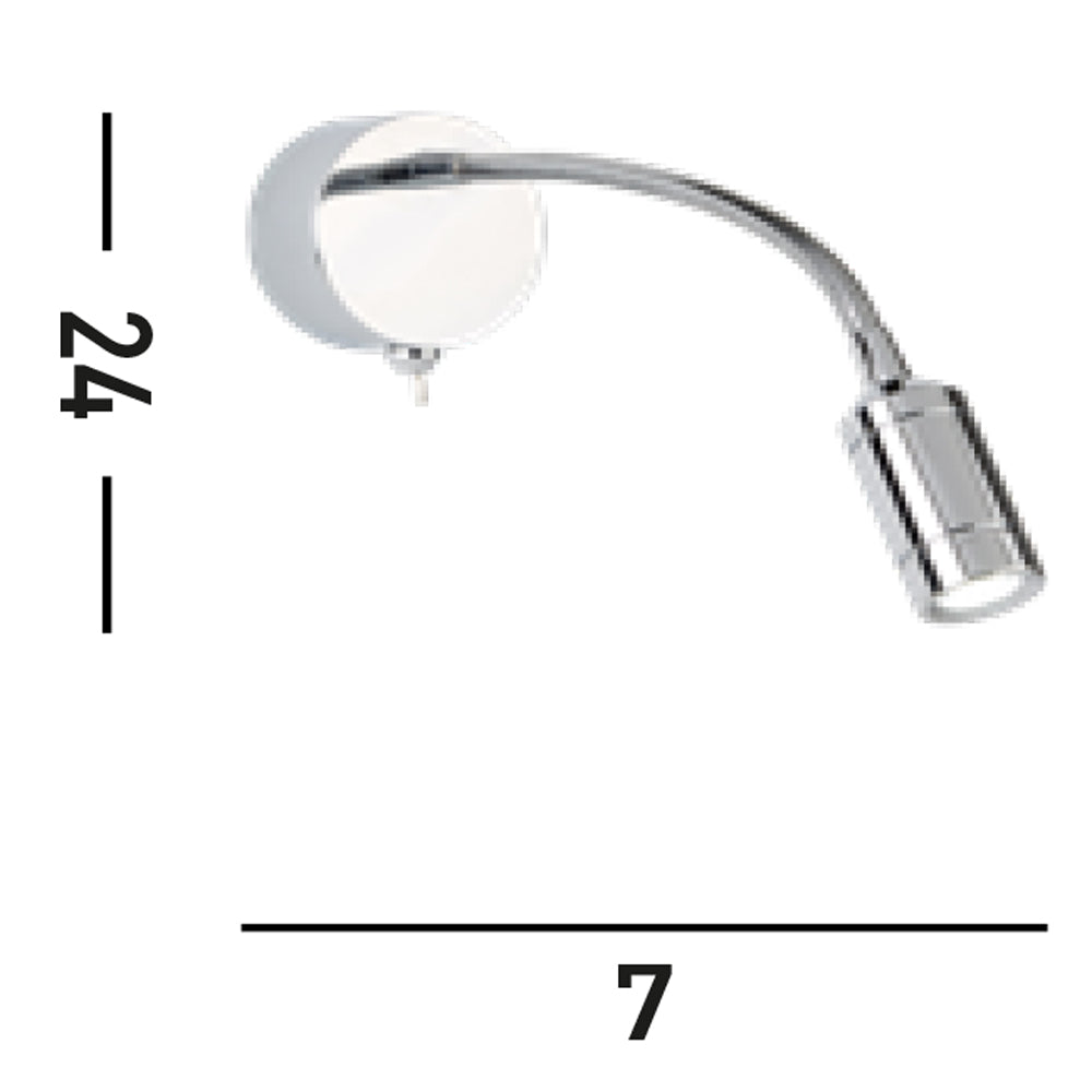 Applique Contemporanea Flexy Acciaio Cromo Led 0,75W 3000K