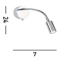 Applique Contemporanea Flexy Acciaio Cromo Led 0,75W 3000K