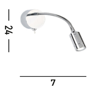 Applique Contemporanea Flexy Acciaio Cromo Led 0,75W 3000K