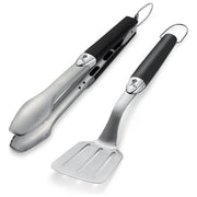 Weber 6645 Set Posate Barbecue 2 Pezzi Pinza e Spatola Acciaio Inox Lavabili in Lavastoviglie