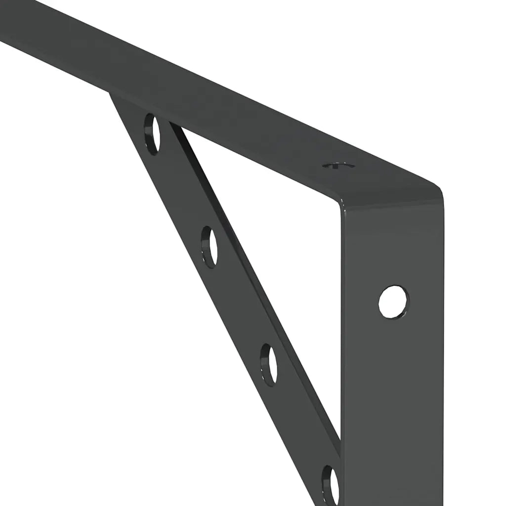 4 pz Staffe per Mensola | Ripiano | Scaffale 30x2,5x15,5 cm in Acciaio Inox Nero