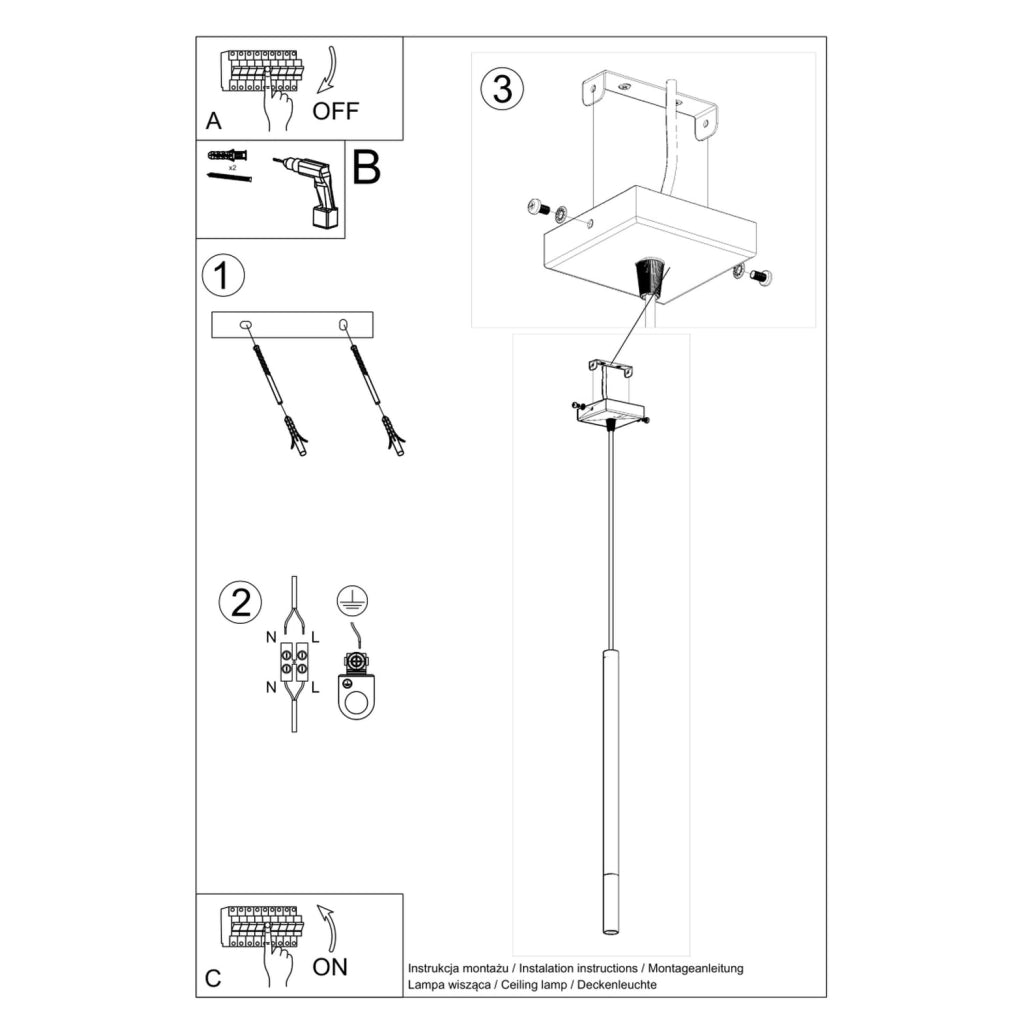 Lampada a sospensione Vitreo 1 nero/rame G9 Pure Lume
