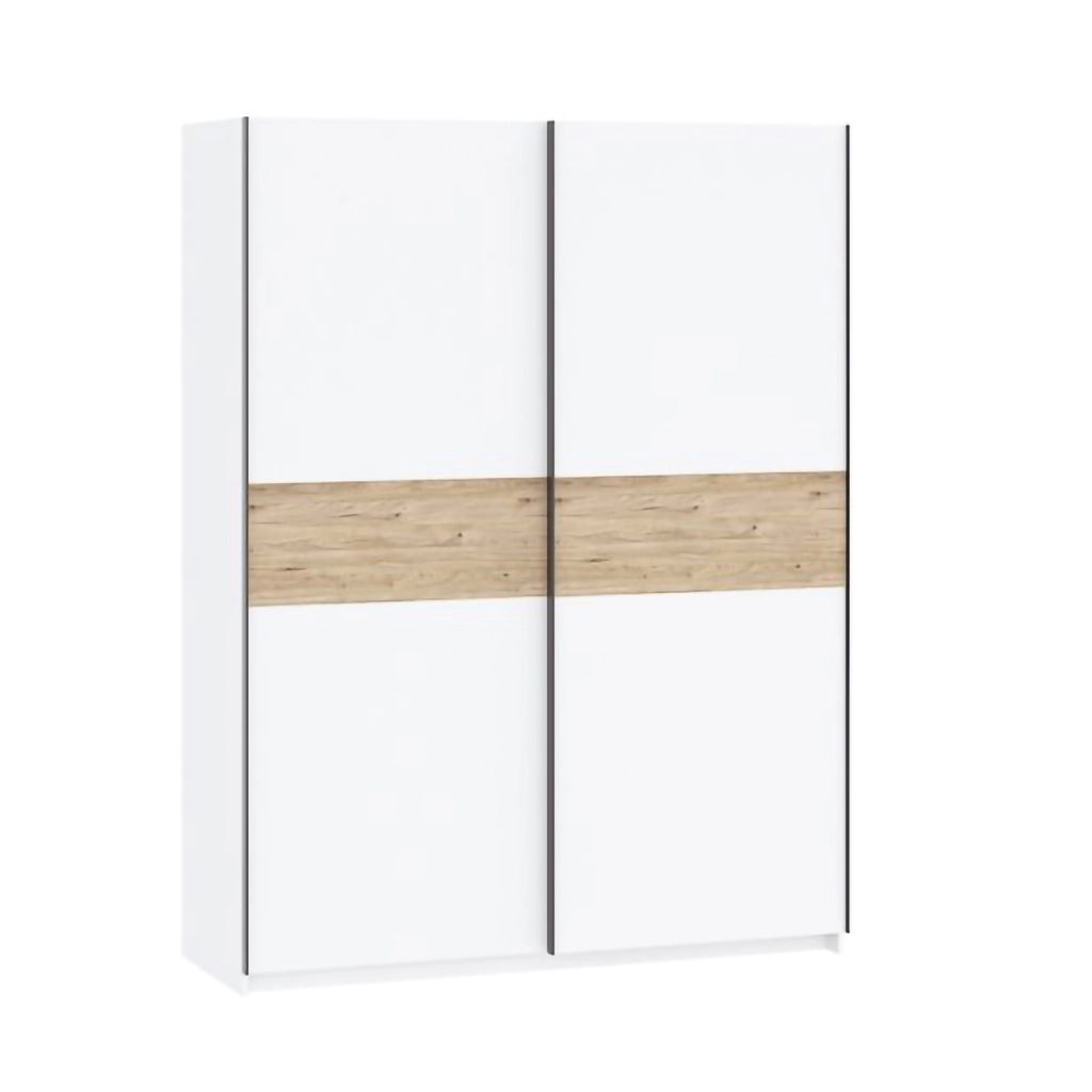 Armadio Camera da Letto Manita, Guardaroba 2 Ante 2 Ripiani, 150x204h cm Bianco