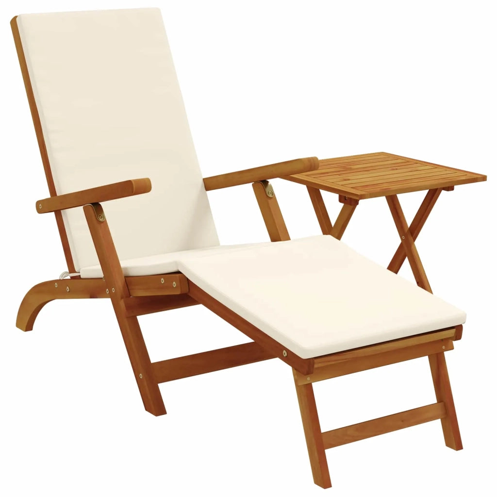 Lettino prendisole reclinabile e pieghevole 2 pcs Bianco Crema