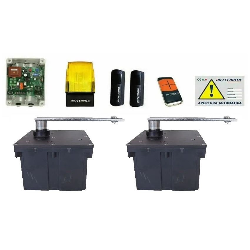 KIT COMPAS INTERRATO 180° 230 REVERSIBILE DIEFFEMATIC DUE ANTE BATTENTI MAX 2,5 M