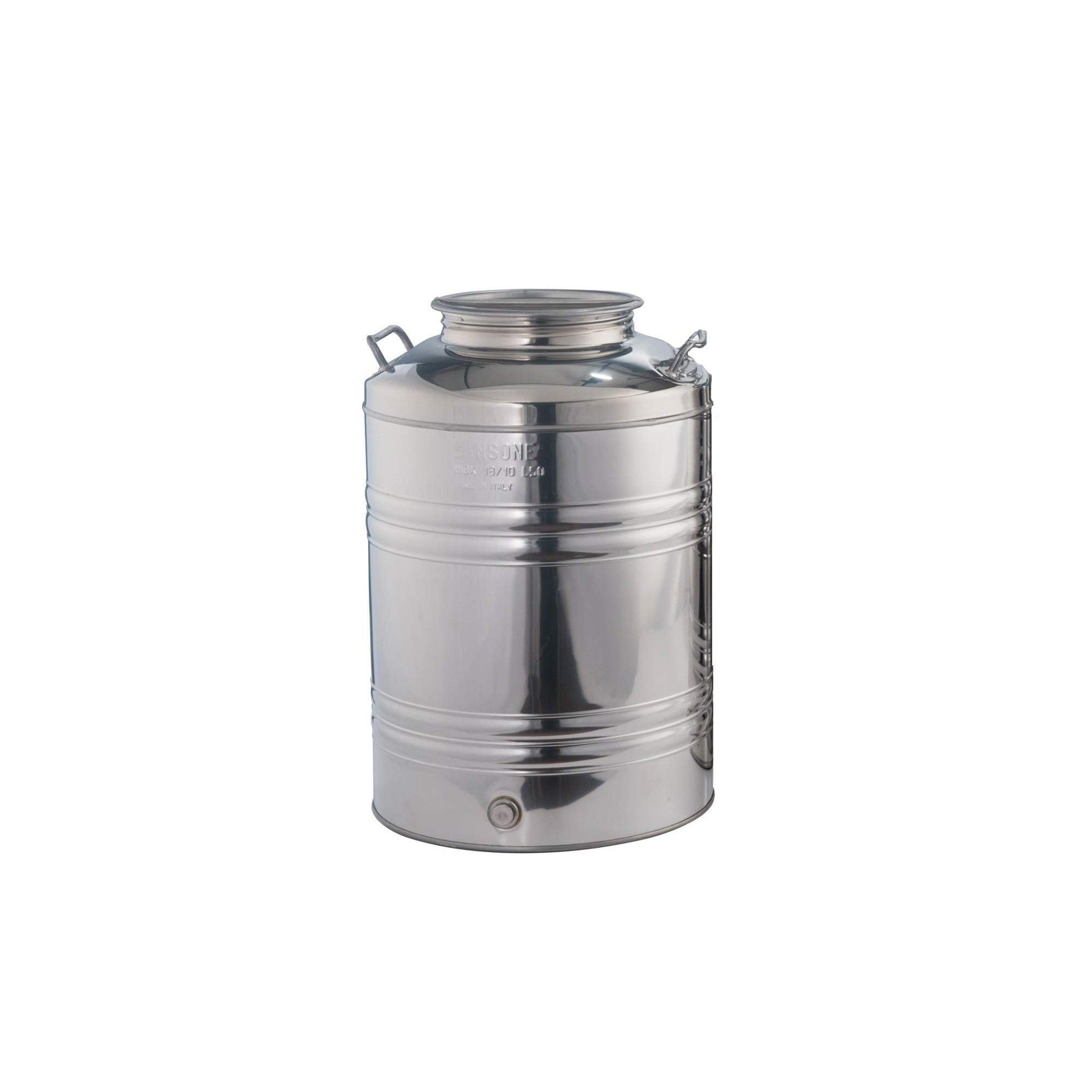 Bidone fusto per olio Sansone varie dimensioni acciaio 18/10 Aisi 304 aggraffato 50 lt