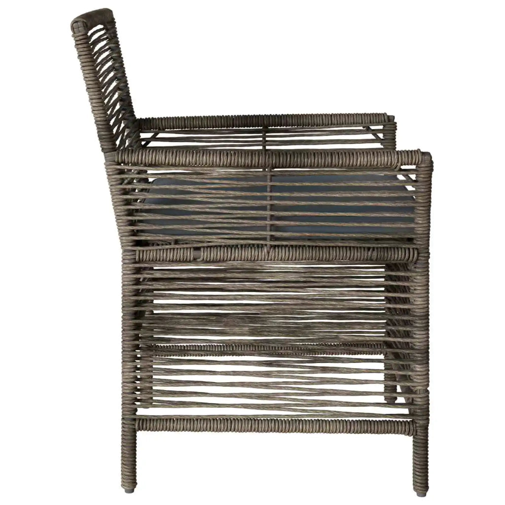 Sedia da esterno 4 pcs Grigio e Grigio Scuro polyrattan