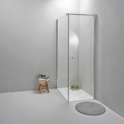 Cabina Box Doccia 90x70 Cm Porta Battente con Lato Fisso Trasparente