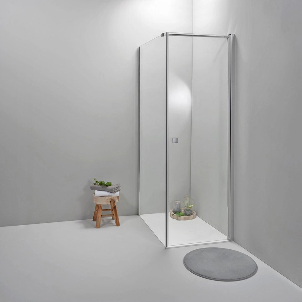 Cabina Box Doccia 90x70 Cm Porta Battente con Lato Fisso Trasparente