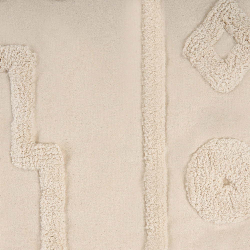 Coperta Beige Cotone 220 x 240 cm Grande Coperta Letto Lancio Ciuffo Stile Boho