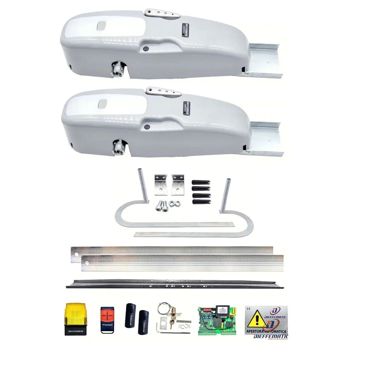 KIT ROCKET 2 MOTORI PORTA BASCULANTE CONTRAPPESO BRACCI CURVI 230V NO SALDATURE