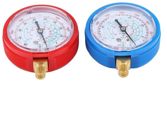 Set di manometri per condizionatori aerei con misurazione di alta e bassa pressione per refrigeranti R410A, R134A e R22