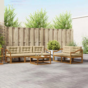 Set di divani da esterno con cuscino 6 pcs Naturale e Beige