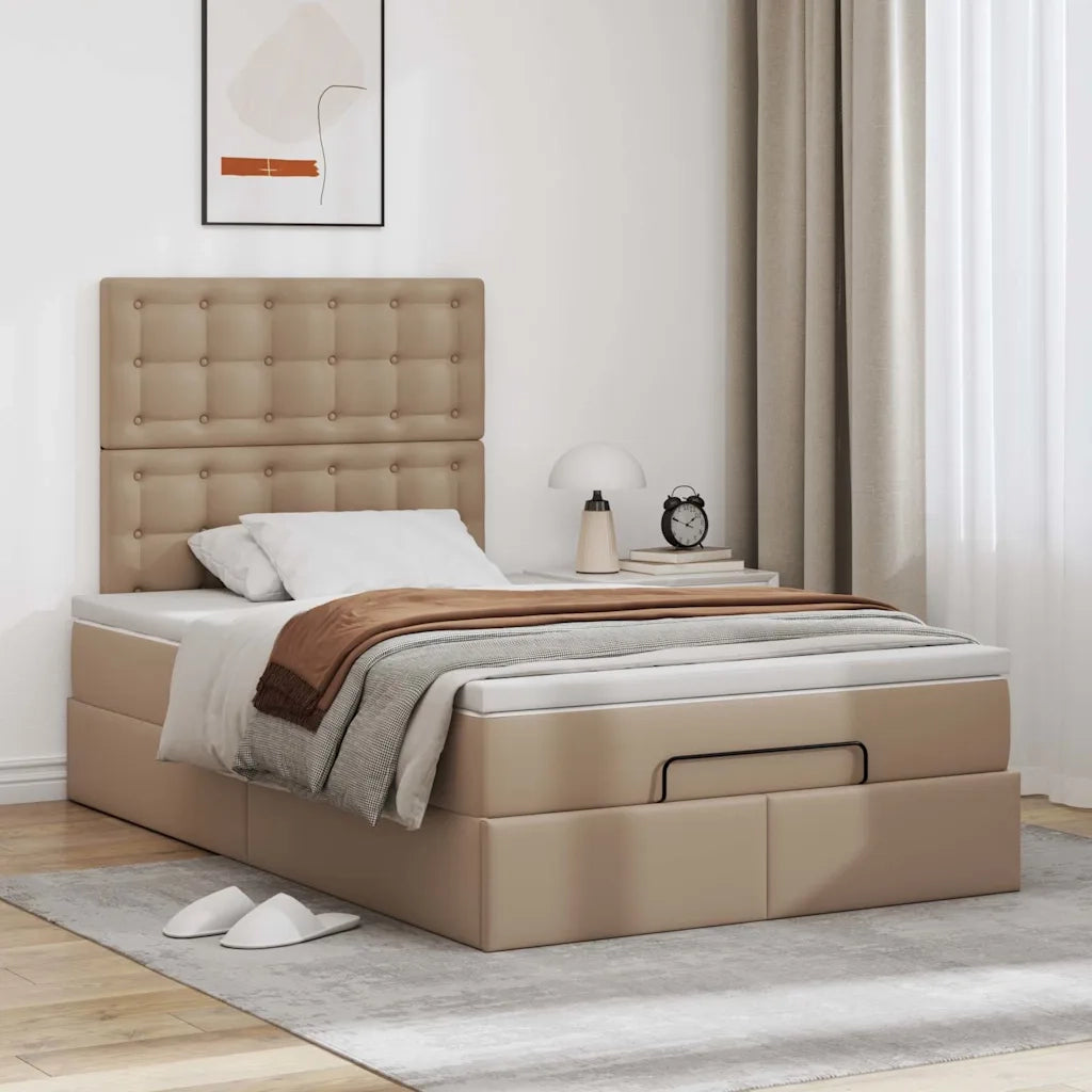 Struttura Letto Pouf con Materasso 120x200 cm Similpelle 3313000