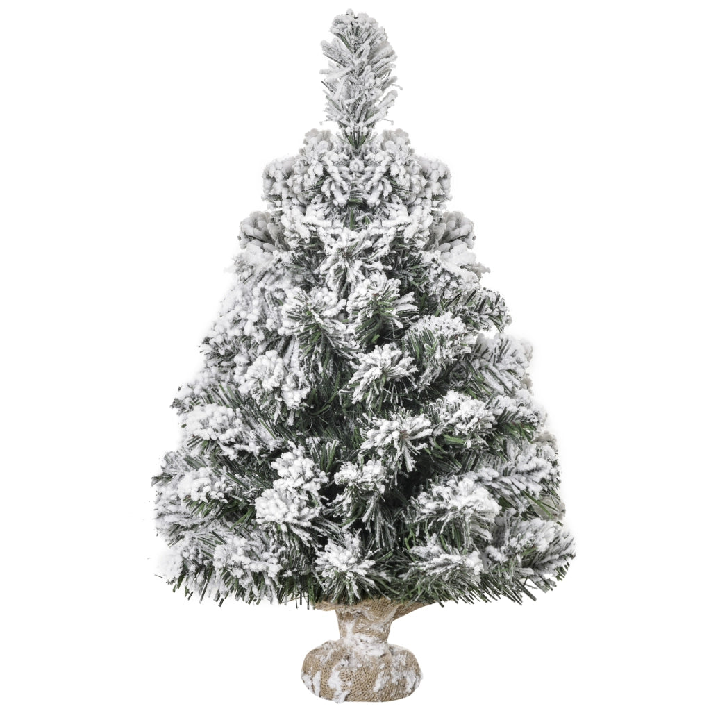 Albero di Natale Artificiale 60 cm ¨C zephmum ¨C con neve e base in cemento